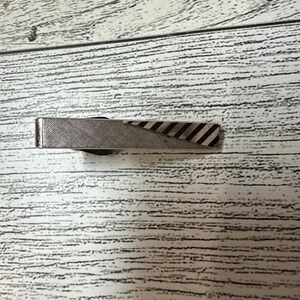 Swank Silvertone Tie Clip Bar‎ Stamped Vintage